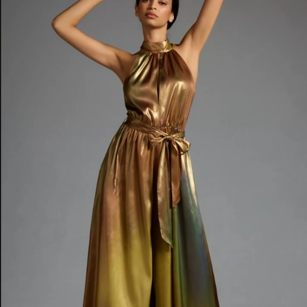 Hutch Halter Wide Leg Jumpsuit Anthropologie Sz 12